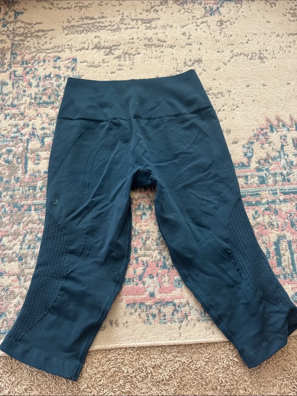 lululemon athletica Kids' Teal Cropped Athletic Leggings